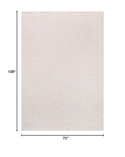 CAMILSON Easy Jute Rug 6x9, Indoor Outdoor Off-White Farmhouse Area Rugs for Living Room Patio and Kitchen Rug, Solid Woven Design, Easy-Cleaning, Washable Outside Carpet Alfombras (6 x 9) - color: Basketweave/Bone, size: 6' x 9' (Rectangular)