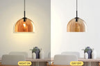 Modern Dome Pendant Lighting Fixture Kitchen Island, 11.8 Inch Large Boho Chandelier, Rustic Farmhouse Industrial Hanging Lamp Ceiling Lights with Amber Glass Bell Lampshade - color: Amber, size: 30CM