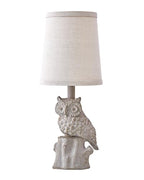 G-SAFAVA 14.25" Small Table Lamp for Living Room Farmhouse Bedside Resin Single Lamp with White Owl Lamp Shape for Bedroom Retro Rustic Nightstand Lamp - color: ‏‏‎ ‎‏‏‎ ‎‏‏‎ ‎White Wash