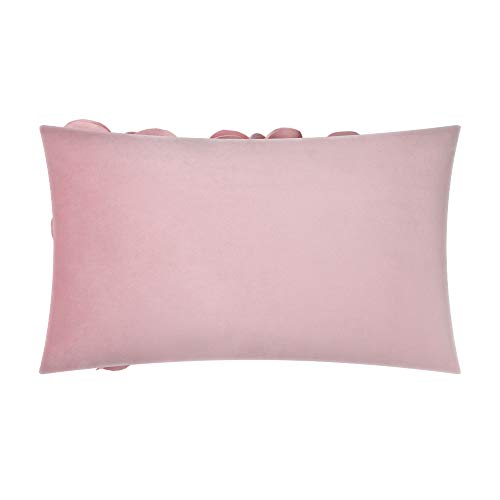KINGROSE 3D Flower Throw Pillow Cover Home Decorative Pillow Case Sham Soft Lumbar Cushion Cover for Couch Bed Living Room Chair 12 x 20 Inches Rose Gold - color: Gold Pink - Velvet