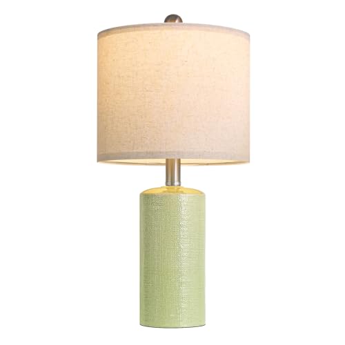 G-SAFAVA 20.5" Small Table Lamps for Living Room Lamp Single Ceramic Lamps for Bedroom Bedside Lamps Modern Boho Lamps for Night Stands Farmhouse Nightstand Lamp Side End Table Lamp, Light Green - color: Light Green - Single