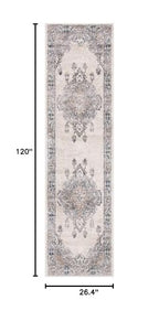 SAFAVIEH Oregon Collection Runner Rug - 2'2" x 10', Beige & Grey, Oriental Distressed Design, Non-Shedding & Easy Care, Ideal for High Traffic Areas in Living Room, Bedroom (ORE898B) - size: 2'2" x 10' (Runner)