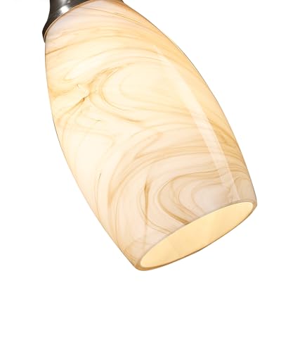 karyfine Mini Pendant Lights Kitchen Island Beige Marble Glass Lamp Shade Hand Blown Glass Pendant Light with Brush Nickel Finish Adjustable Cord for Kitchen Over Sink Hallway,Dining Room - color: Brown Marble-1Pack