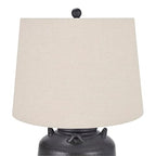 Nourison Home 24" Black Farmhouse Ceramic Pottery Jug Table Lamp for Bedside Table, Living Room, Office, Entryway - color: Black