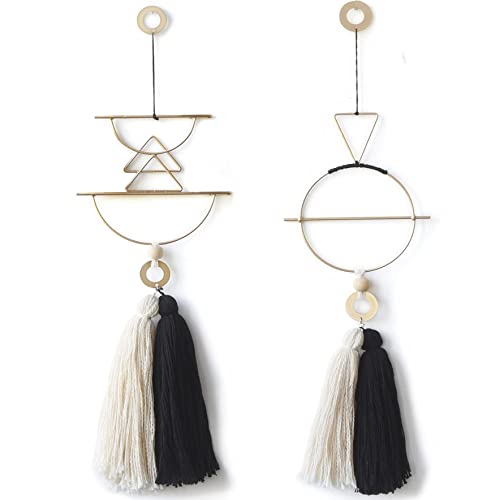 Cute Wall Hanging Macrame Wall Hanging Brass Wall Art Tassel Handmade Home Décor (Gold) - color: Gold