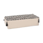 Foamma Pouf Ottoman Natural+Black, 42"x24"x19" - Rectangular Ottoman Foot Rest for Living Room and Bedroom, Pouf Footstool, Foot Rest for Couch, Boho Furniture for Home - color: Natural + Black 2