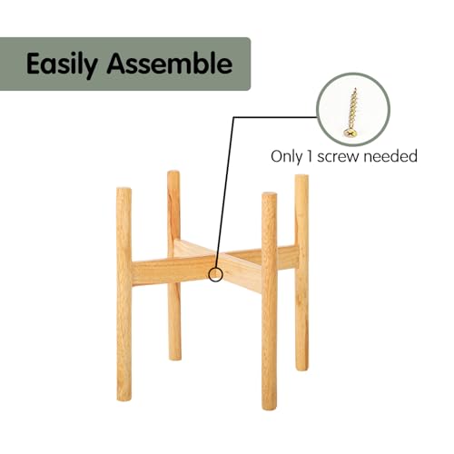 Wood 11.9" x 12.5" Plant Stand Indoor Outdoor, Wooden Single Floor Plant Pot Holder, Natural Plant Stand, Assembly Required (Excluding Potted Plants) - color: Natural, size: 12.5" H x 11.9" W