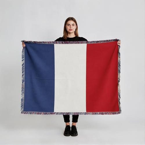 Pure Country Weavers France Flag Blanket - Gift Tapestry Throw Woven from Cotton - Made in The USA (69x48) - color: France Flag