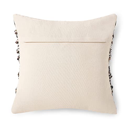· REDEARTH · Handmade Boho Throw Pillow Covers - Bohemian Farmhouse Style - Accent Woven Indoor and Covered Patio Pillow Cushion Cases for Couch, Bed, Sofa, Benches – Set of 2-18"x18", Black Jasper - color: Black Jasper, size: 18" x 18" (Pack of 2)