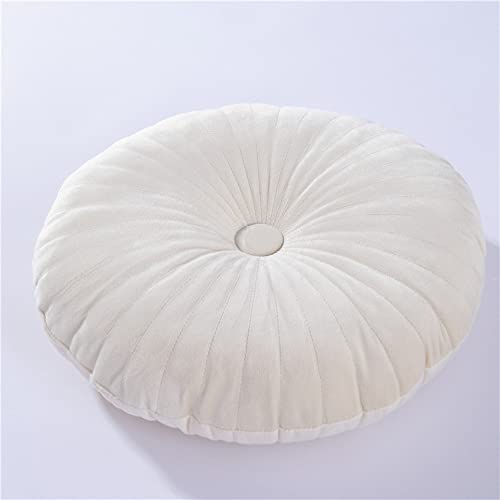 NatureMan Round Throw Pillow, Velvet Decoration Small Throw Pillow, Pumpkin Throw Pillow Cushion Suitable for Living Room Sofa Bed Floor 13.7 inches (Cream) - color: Cream