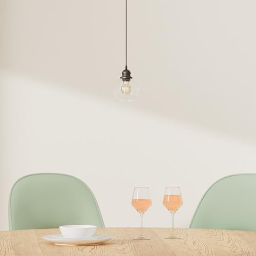 Pendant Lights Kitchen Island, Black Pendant Light with Glass Lampshade, 71 Inch Adjustable Hanging Lamp for Kitchen Living Room, Modern Farmhouse Industrial Ceiling Lighting Fixture(E26 Base,No Bulb) - size: 1Light - D 5.91 IN