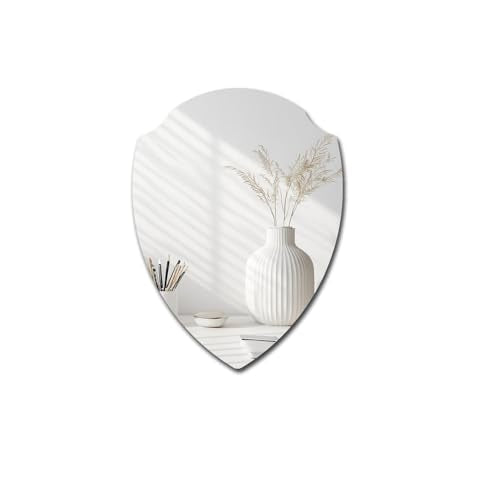 Shield Acrylic Mirror Anti-Scratch Unbreakable Shatterproof HD Tempered Wall Decorative Mirrors for Restaurant Bedroom Kitchen Office Gym(Shield,11.81 "x 15.75") - color: Shield