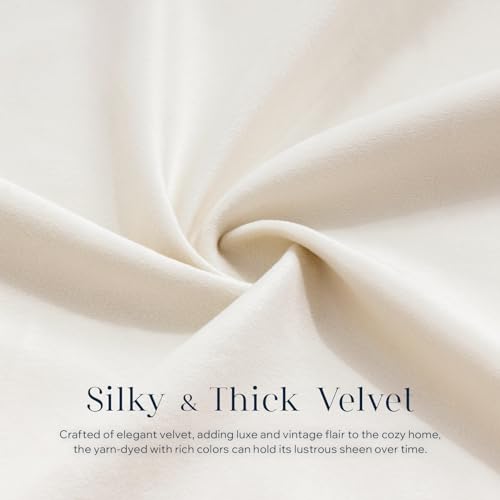 Phantoscope Pack of 2 Velvet Throw Pillow Covers, Decorative Soft Velvet Pillows Accent Double-Sided Gusseted Design, Square Cushion Case for Couch Sofa Bed, Off White, 18 x 18 inches 45 x 45 cm - color: Cream White