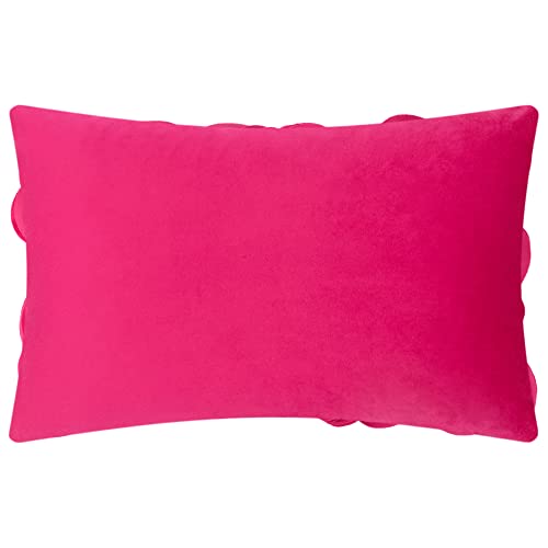 KINGROSE 3D Flower Cushion Cover Home Decorative Throw Pillow Cover Rectangular Pillowcase Sham for Couch Bed Living Room Sofa 12 x 20 Inches Velvet Rose Red - color: Rose Red - Velvet