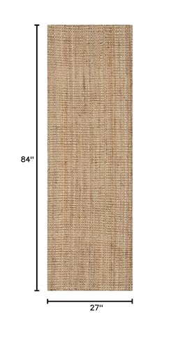 SAFAVIEH Natural Fiber Collection Runner Rug - 2'3" x 7', Natural, Handmade Farmhouse Jute, Ideal for High Traffic Areas in Living Room, Bedroom (NF730C) - color: Natural, size: 2'3" x 7' (Runner)