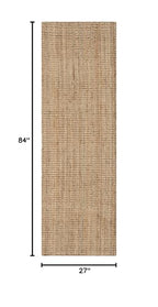 SAFAVIEH Natural Fiber Collection Runner Rug - 2'3" x 7', Natural, Handmade Farmhouse Jute, Ideal for High Traffic Areas in Living Room, Bedroom (NF730C) - color: Natural, size: 2'3" x 7' (Runner)