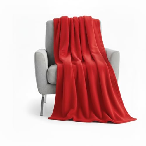 50x60 Throw Blankets, Ultra Soft Hypoallergenic Fleece Fall Throw Blanket for Livingroom, Couch, Chair, Bed, Red, Valentine's Day Throw - color: Barn Red