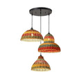 Farmhouse Rattan Pendant Light 3-Lights Woven Chandelier Boho Hanging Light Fixture Multicolor Basket Wicker Shade Rattan Chandelier for Kitchen Dining Room Living Room, DIY, Adjustable Height - color: Rattan -3-Light, Multicolor