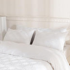 JELLYMONI Pillowcases King Size Bright White 2 Pack Boho Plaid Bed Pillow Covers 20x36in Polyester Envelope Pillow Shams Tufted Bohemian Textured (Pillows are not Included) - color: 04 - Bright White - Grid, size: 36" x 20" (Pack of 2)