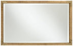 Uttermost Kampar Antiqued Gold and Rattan 23" x 36" Vanity Mirror