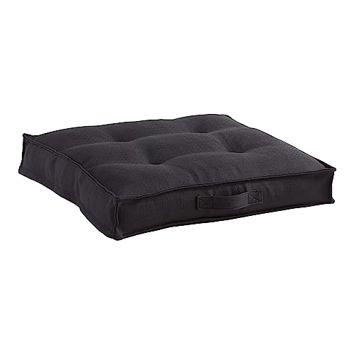 South Pine Porch Mila Square Tufted Pillow Style Dog Bed, Black, Medium (32" x 32") - color: Black, size: Medium (32" x 32")