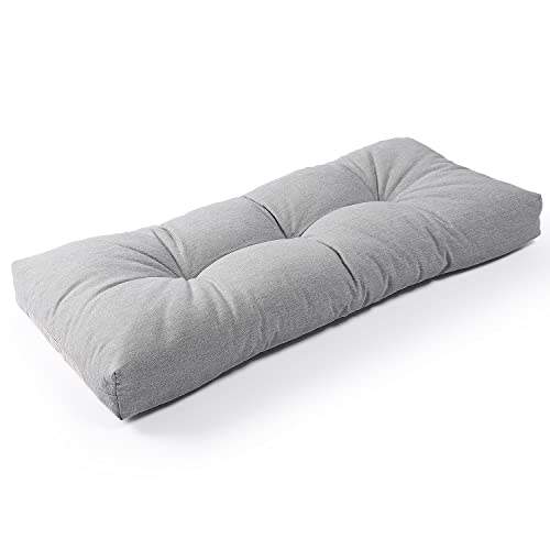 SUNROX LokGrip Non Slip Tufted Memory Foam Bench Cushion, FadeShield Water Resistant Durable Thicken Outdoor/Indoor Bench Seat Pads 42x16x4 inch, Heather Grey - color: Heather Grey, size: 42x16 Inch (Pack of 1)