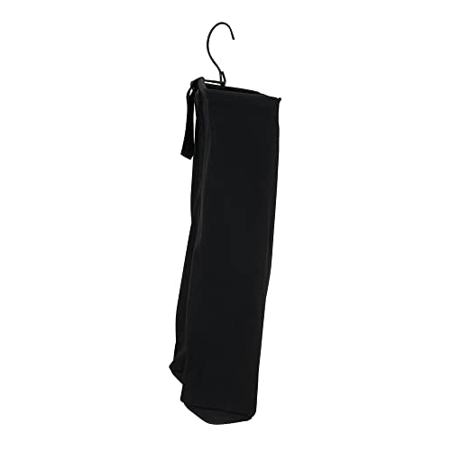 Household Essentials Door Hanging Laundry Bag in Washable Canvas with Loop Handle, Black - color: Black