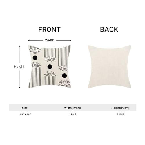 Boho Mid Century Pillow Covers 18x18 Inch Set of 2, Abstract Simple Black and White Decorative Throw Pillowcase Outdoor Farmhouse Boho Modern Cushion Cover for Sofa Couch Bed Living Room Decor - color: Boho2, size: 18" x 18" (Pack of 2)