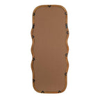 Creative Co-Op Large Wood and Rattan Wavy Mirror, Natural