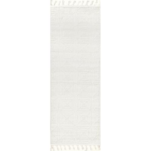 Nuloom Kerry Cream, 2'6" x 6', Geometric, Soft and Cozy, High Traffic, Stain Resistant, Easy Clean, Durable Runner for Bedroom, Living Room, Dining Space, Den, Foyer, Entryway - color: Kerry Cream, size: 2'6" x 6' (Rectangular)