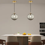 Modern Smoke Grey Glass Pendant Light, Kitchen Island Lighting 2-Pack Globe Pendant Light Fixtures Century Kitchen Island Pendant Lighting for Bedroom Living Dining Room Light Fixture (Without Bulb) - color: BW-Smoky Gray-1 Light-2PC