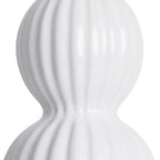 28" White Ceramic Table Lamps Set of 2, Modern Bedside Lamps for Night Stands, Triple Gourd Table Lamp for Living Room End Table or Bedroom Nightstand (2 LED Bulbs Included) - color: White - 28"H