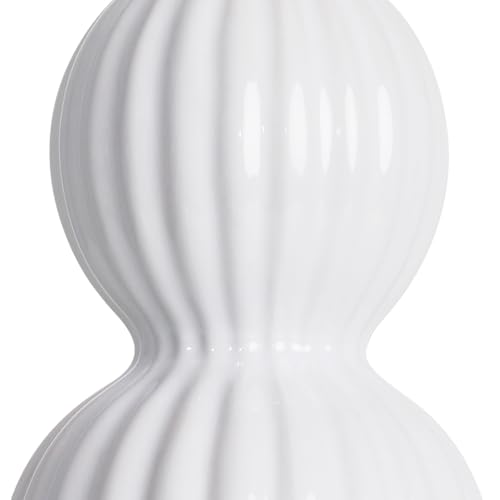28" White Ceramic Table Lamp for Nightstand, Modern Bedside Table Lamp for Bedroom, Triple Gourd Lamp for Living Room End Table (1 Pack) - color: White - 28"H - 1 Pack