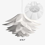 kwmobile Hanging Puzzle Lamp Kit - Lotus Flower 19.7" (50cm) Modern Ceiling Pendant Light with DIY Shade to Assemble and 15ft Plug-in Power Cord