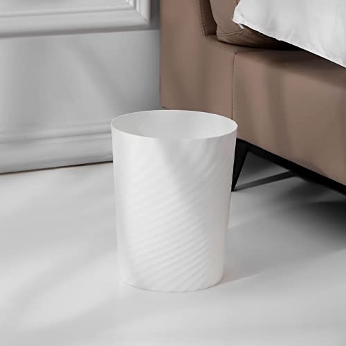 UUJOLY Plastic Small Trash Can Wastebasket, Garbage Container Basket for Bathrooms, Laundry Room, Kitchens, Offices, Kids Rooms, Dorms, (White, 1.8 Gallon) - color: White, size: 1.8 Gallon/1 Pack