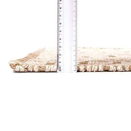 Ramanta Home Jute Cotton Rug 24x36 inches (2x3 Feet) Farmhouse Style,Indoor Entryway Rug, for Room Doorway of Your Home, Hand Woven by Skilled Artisans_Natural Jute Cotton Rug - color: Natural/White, size: 2' x 3' (Rectangular)