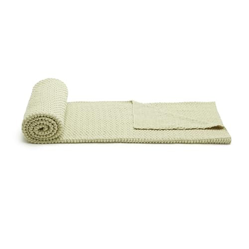 Amazon Basics Chunky Cable Knit Throw Blanket for Couch, Sofa, Bed, Lightweight Soft Cozy, 50" x 60", Sage Green - color: Sage Green, style: Knitted