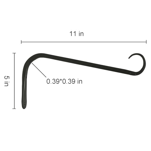 11 inch Plant Hanger, Sturdy Hanging Plant Bracket Outdoor, Hanging Plant Wall Hook Heavy Duty, for Hanging Bird Feeders, Planters, Lanterns, Wind Chimes, Indoor/Outdoor Use, Black, Set of 2 - color: Black, size: 11in-acr-2-Black