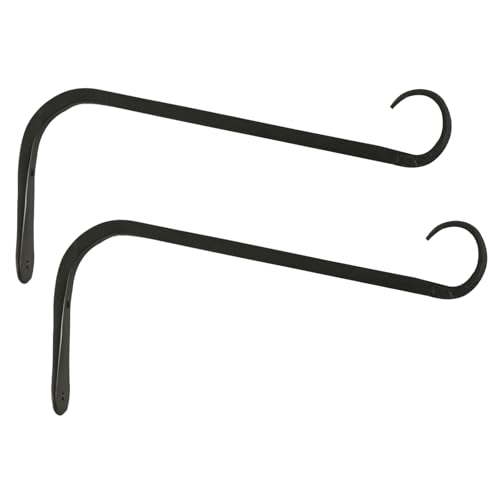 11 inch Plant Hanger, Sturdy Hanging Plant Bracket Outdoor, Hanging Plant Wall Hook Heavy Duty, for Hanging Bird Feeders, Planters, Lanterns, Wind Chimes, Indoor/Outdoor Use, Black, Set of 2 - color: Black, size: 11in-acr-2-Black