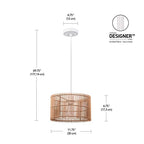 Globe Electric 65942 Tammi 1-Light Pendant Lighting, Natural Bamboo Shade, White Fabric Cord