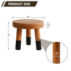 Rubber Wood 9" Round Plant Stand |Dip Dyed Black Stool, Wood Riser |Milking Stool (8" H) - color: 8" Tall Black