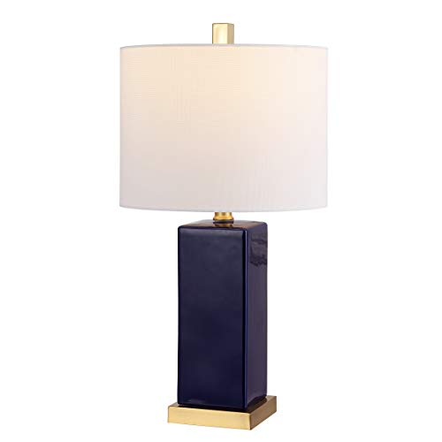 SAFAVIEH Lighting Collection Wendi Modern Navy Blue Ceramic 22-inch Bedroom Living Room Home Office Desk Nightstand Table Lamp (LED Bulb Included)