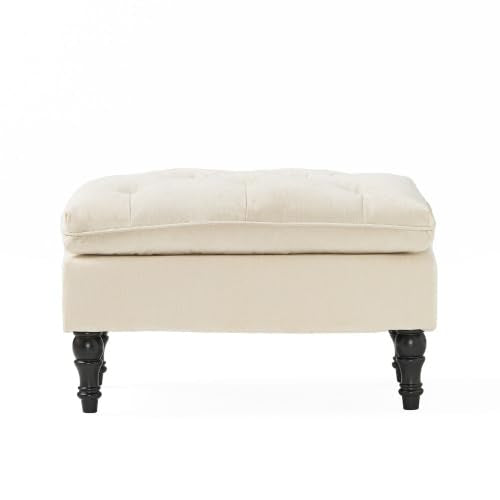 28-Inch Lofton Pillow Top Ottoman, Cream