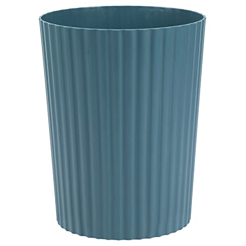 JiatuA Small Trash Can Plastic Wastebasket Round Garbage Container Bin for Bathroom, Kitchen, Bedroom, Home Office, College Dorm, Teal Blue - color: Teal Blue, size: 1.8 Gallons