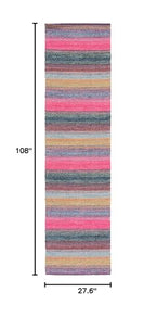 SAFAVIEH Montauk Collection Runner Rug - 2'3" x 9', Red & Blue, Handmade Flat Weave Boho Stripe Cotton, Ideal for High Traffic Areas in Living Room, Bedroom (MTK851Q) - color: Red/Blue, size: 2'3" x 9' (Runner)
