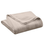 Vellux 100% Cotton Blanket, Twin, 66x90, Mink | Soft, Breathable Knit, Lightweight, All Season, Machine Washable, Oeko-Tex Certified, Hotel Quality - color: Mink, size: Twin