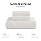 EMME Muslin Cotton Duvet Cover Set Cream White King Size Linen Like Soft Breathable Lightweight Summer Comforter Cover Set with Zipper Closure (Cream White, King, 104"x90") - color: 01 - Cream White, size: King(104"×90")