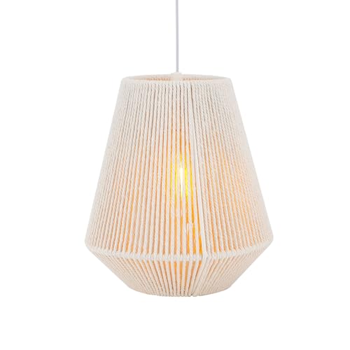 JHY DESIGN Battery Powered Hanging Lamp 8" H Braided Cotton Rope Decorative Pendant Lamp Battery Lamp with 6 Hours Timer for Bar Bedroom Patio Indoor Outdoor Living Room - size: 8 inches