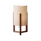 Adesso Quinn Table Lantern - Walnut Birch Wood & Natural Linen Shade – Perfect Nightstand, End Table, and Desk Lamp