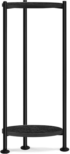 Lilybud--lily Plant Stand Indoor Outdoor, 30'' Tall Plant Stands for Indoor Plants, Heavy Duty Indoor Plant Shelf, 2 Tier Display Rack for Living Room, Balcony, Deck, Black - color: black